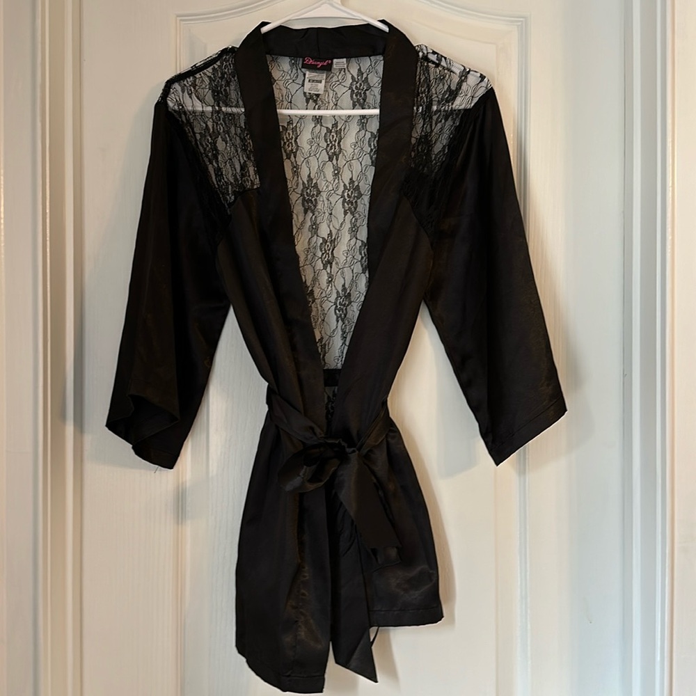 Dreamgirls Sexy Black Robe Size Large